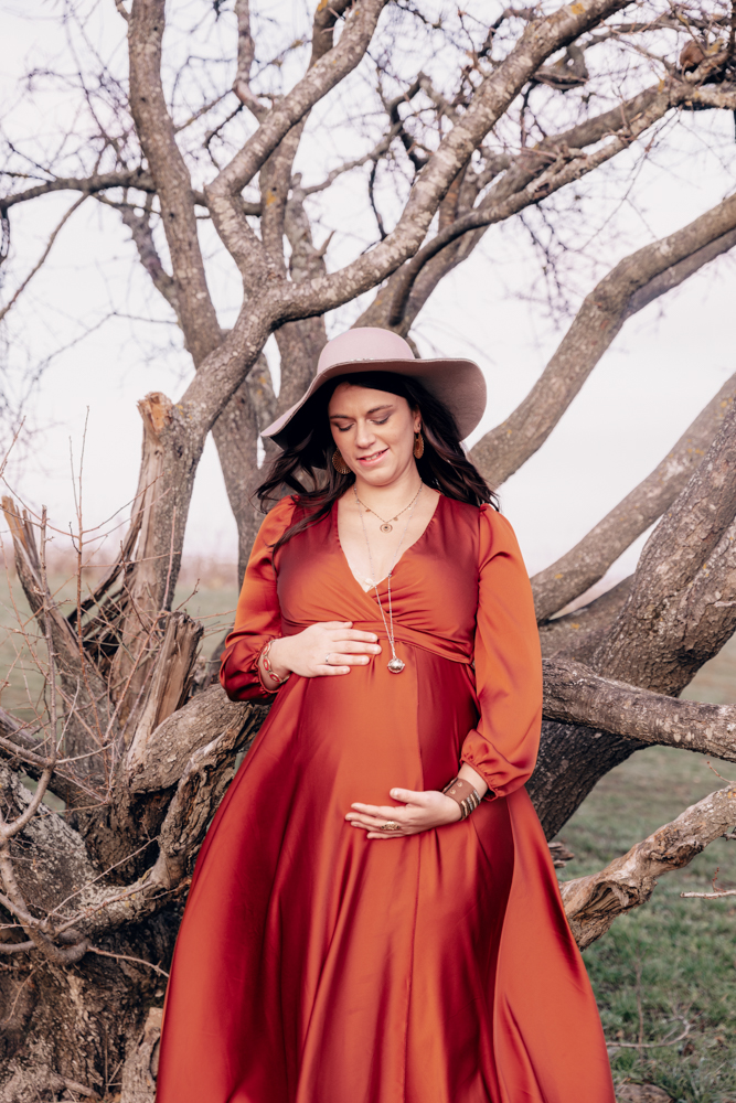 l'oeil de jo photographe solutré macon cluny belleville bourg en bresse séance photo shooting grossesse couple chien bohème moody robe (2) exp